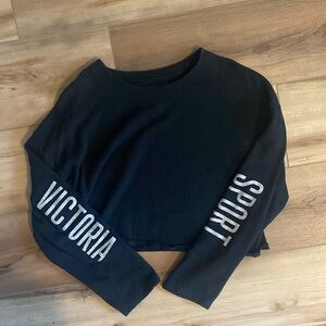 Victoria’s Secret (sport) cropped long sleeve top. Size small. Black.